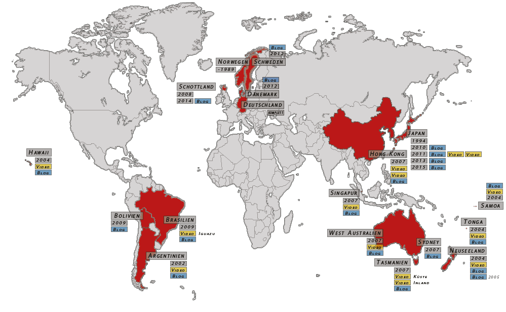 Weltkarte zur Galerieauswahl
